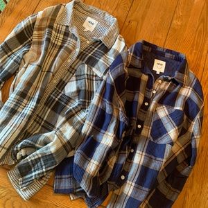 Aerie Plaid Button Down Shirts - Blue and Brown
